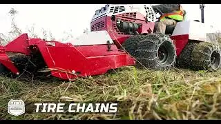 Tire Chains More Traction While Mowing
