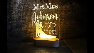 Custom 7 Color LED wedding Sign - Mr and Mrs