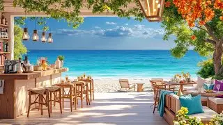 Bossa Nova Beachfront Bliss - Relaxing Cafe Jazz Music, Calming Ocean Waves for Sleep & Study