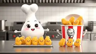 KFC Style Cartoon Burger 🍔 | Cute & Funny 3D Cooking Animation #cartoon #asmr #shorts  #animation
