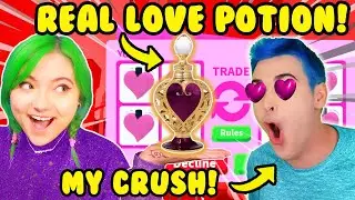 I GAVE MY *CRUSH* A REAL LIFE *LOVE POTION* FOR VALENTINE'S DAY in ADOPT ME ROBLOX! *it worked!!*