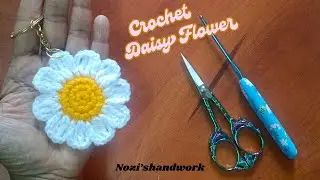 How to Crochet a Daisy Flower KeyChain In Tamil | For Absolute Beginners | Eng Sub #crochetflower
