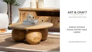 AUREVO WOODEN ROUND COFFEE TABLE