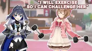 Risu's Newest Workout Motivation: to Beat Kronii in Arm Wrestling 💪 | Ayunda Risu | holo ID