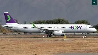 SKY Airline Airbus A321neo CC-DCG takeoff at Santiago de Chile Airport (SCL/SCEL)