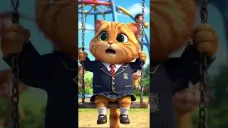 🎠😭 Cute School Cat Crying on the Playground | Emotional Pixar-Style Animation #animatedmovie #cat