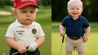 Малыш Трамп берёт малыша Джо Байдена с собой на гольф! &ndash; Безумие второй лунки! 😂⛳