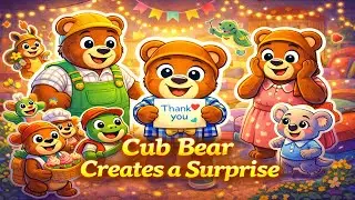 Cub Bear Creates a Surprise 🐻🎉 | A Heartwarming Family Story | 3D Cartoon