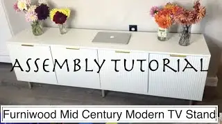 Furniwood Mid Century Modern TV Stand Unboxing & Easy Assembly Tutorial | Better Than IKEA!
