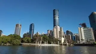 Brisbane River Ferry and walking from South Bank to City Botanic Gardens