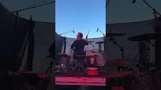 Tr&eacute; Cool rehearsing on stage before Green Day's set at Ottawa Bluesfest 🇨🇦