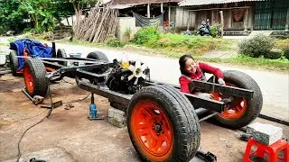🔧 reuse old steel to make a cabin frame. Can she do it? part 3🚗🔥