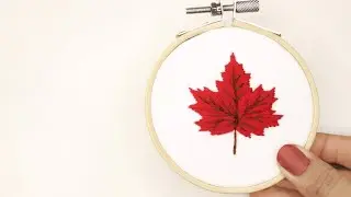 How To Embroider A Maple Leaf 🍁 | Embroidery For Beginners