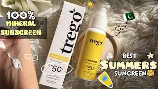 TREGO 100% Mineral Sunscreen Real time test  🇵🇰☀️  | for Oily or Dry skin | White Cast? Acne Safe?