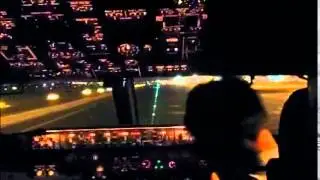 B737 800 cockpit landing warsaw EPWA WAW
