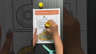 Cut & Paste to build a submarine, Scissors skills book for kids