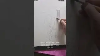 Pintura com aquarela granulada White Nights