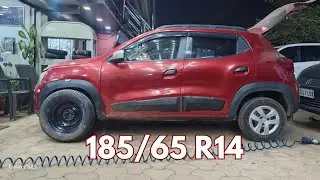 Big Size 185/65 R14 tyre for renault kwid #tyre #kwidwidetyre #tyremodification #modified #apollo 