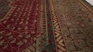 Rug & Kilim&rsquo;s Classic Mogul Style rug in Green, Red and Brown Medallion Style- 25344