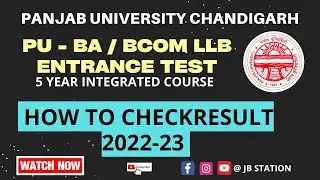 HOW TO CHECK PU-BA/BOM LLB ENRANCE TEST RESULT 2022-23