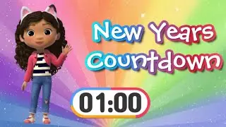 Gabby's Dollhouse 🥳 1 Minute New Years Countdown for Kids 