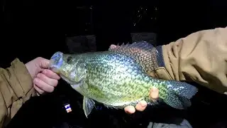 Ice fishing Wisconsin for Pike and Crappie! Huge Crappie CAUGHT! (Late January Footage)