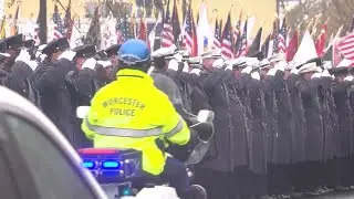 Video Now: Warwick lieutenant attends funeral for fallen Worcester firefighter