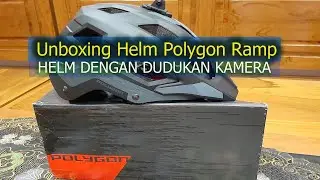 Unboxing Helm Sepeda dengan dudukan action camera , Helm Polygon Ramp