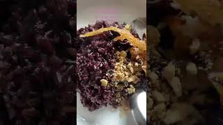 Steamed black glutinous rice #black sticky rice #breakfastideas