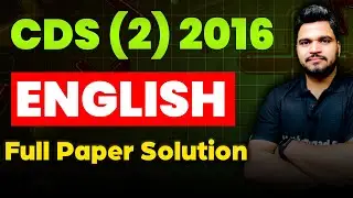 CDS 2 2016 Previous Year Solution | CDS 1 2025 Most Important English Questions | CDS 1 2025