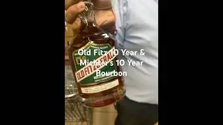 Old Fitz & M10 Bourbon hiding in the back.  Really decent prices on other bottles.  #bourbonhunt