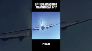 German BF-110G attacking an American B-17 Bomber (1944)