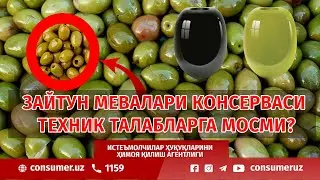 Зайтун мевалари консерваси сифати назоратдан ўтказилди