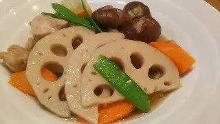 Nimono (Simmered dish) with Fresh Lotus Root,  Food Japan