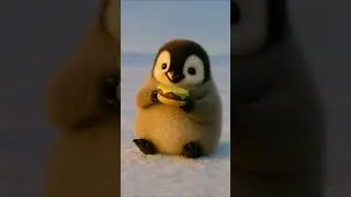 Fluffy Penguin Enjoys a Hamburger Under Golden Snowlight 🍔❄️🐧