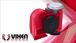 Vixen Horns Dual-Tone Electric Air Horn (Red) for Motorcycle/ATV VXH1608R