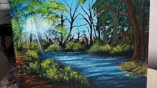 18- Painting a black and white then adding oils over it. 