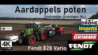 Aardappels poten, Onstwedde | Fendt 828 Vario | 4K Drone Cinematic | April 2022 | Groningen (NL) DJI