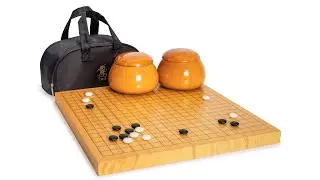 Go Game Set with Reversible Shin Kaya Go Board (1.2 Inch) with Double Convex Yunzi Stones