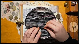 은은한 흑과백의 겨울｜ASMR｜Art Journaling #scrapbooking｜collage｜ journal｜감티지다꾸