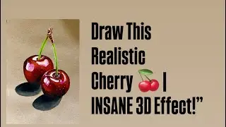How To draw This Realistic Cherry 🍒 | INSANE 3D Effect!