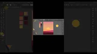 Flat landscape illustration in Adobe illustrator