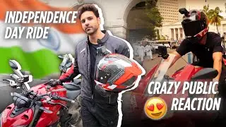 Crazy public reaction😍| Independence Day Ride🇮🇳 | Vivek Dahiya | Divyanka Tripathi