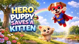 Superhero Puppy Saves a Cute Kitten | Kids Cartoon Story