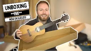 UNBOXING FIVE NEW UKULELES! (Soprano, Concert and Baritone ukulele demos)