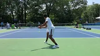 Michael Mmoh | Elias Ymer - Court Level Practice, Washington, DC, 7/31/21 (4k 60fps)