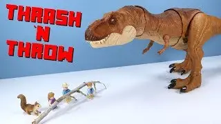 Обзор игрушки Jurassic World Fallen Kingdom Thrash 'n Throw Tyrannosaurus Rex от Mattel