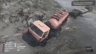 Spintires: MudRunner PS4 Gameplay - Delivery Mission Challenge with an epic fail!