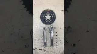 Vintage MTB crankset assembling - Shimano Alivio 42/34/24 #bikeservice #bikerestoration #bikerepair