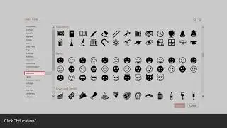 How to insert Education icon in PowerPoint slide